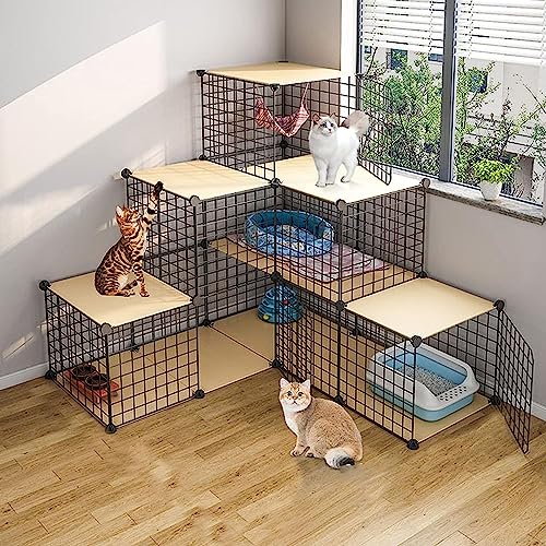 Laufställe für Kleintiere, Laufstall für Katzen – Frettchenkäfig, Katzengehege, Aufbewahrung aus Metalldrahtgittern, Regale mit Lagerbehältern, modulares Bücherregal, Schrank (Größe: C5-111 * 121 * Laufställe für Kleintiere, Laufstall für Katzen – Frettchenkäfig, Katzengehege, Aufbewahrung aus Metalldrahtgittern, Regale mit Lagerbehältern, modulares Bücherregal, Schrank (Größe: C5-111 * 121 * von DKSNAJ
