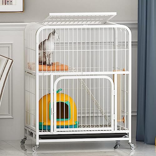 Laufställe für Kleintiere, großer 3-stöckiger Katzenkäfig aus Metalldraht, Laufstall, Zwinger, Katzenheim, 1 x Hängematte/4 x Rollen/1 x Tablett/1 x Katzentoilette (Größe: 4. Stock, 78 x 55 x 137 cm, Laufställe für Kleintiere, großer 3-stöckiger Katzenkäfig aus Metalldraht, Laufstall, Zwinger, Katzenheim, 1 x Hängematte/4 x Rollen/1 x Tablett/1 x Katzentoilette (Größe: 4. Stock, 78 x 55 x 137 cm, von DKSNAJ