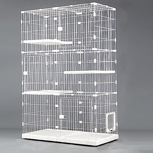 Laufställe für Kleintiere, großer Katzenkäfig, Laufstall für Katzen im Innenbereich – Katzenkäfige für den Innenbereich, Gehege auf Rädern, Zwinger aus Metalldraht, ideal für 1–4 Katzen (Größe: C4-125 von DKSNAJ