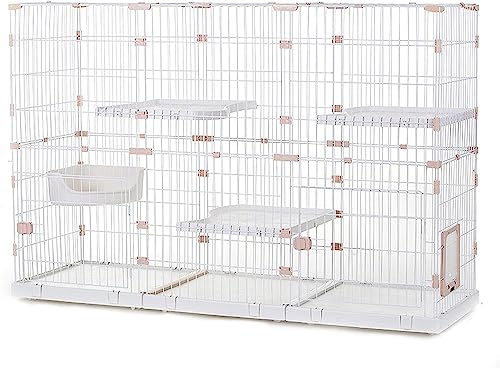 Laufställe für Kleintiere, großer Katzenkäfig, Laufstall für Katzen im Innenbereich – Katzenkäfige für den Innenbereich, Gehege auf Rädern, Zwinger aus Metalldraht, ideal für 1–4 Katzen (Größe: C5 – Laufställe für Kleintiere, großer Katzenkäfig, Laufstall für Katzen im Innenbereich – Katzenkäfige für den Innenbereich, Gehege auf Rädern, Zwinger aus Metalldraht, ideal für 1–4 Katzen (Größe: C5 – von DKSNAJ