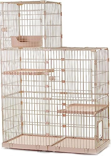 Laufställe für Kleintiere, großer Katzenkäfig, Laufstall für Katzen im Innenbereich – Katzenkäfige für den Innenbereich, Gehege auf Rädern, Zwinger aus Metalldraht, ideal für 1–4 Katzen (Größe: C1-125 von DKSNAJ