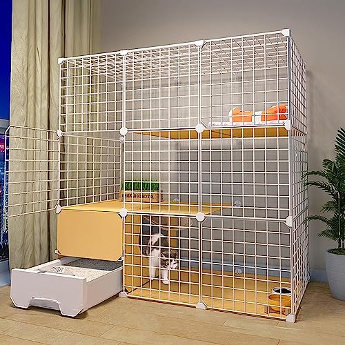 Laufställe für Kleintiere DIY-Laufstall für Katzen im Innenbereich, Katzenzwinger DIY-Laufstall für Katzen, Abnehmbarer Metalldraht-Kätzchenzwinger, Kiste, Kleintierkäfig für Haustiere (Größe: 109 x Laufställe für Kleintiere DIY-Laufstall für Katzen im Innenbereich, Katzenzwinger DIY-Laufstall für Katzen, Abnehmbarer Metalldraht-Kätzchenzwinger, Kiste, Kleintierkäfig für Haustiere (Größe: 109 x von DKSNAJ
