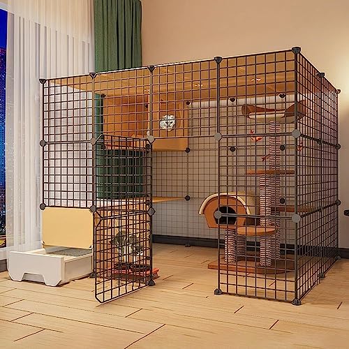 Laufställe für Kleintiere Katzenlaufstall, Katzenkäfig, Katzenkäfige für den Innenbereich mit Tür und geschlossener Katzentoilette DIY-Laufstall für Haustiere Kleintierkäfig (Größe: 147 x 95 x 109 cm) Laufställe für Kleintiere Katzenlaufstall, Katzenkäfig, Katzenkäfige für den Innenbereich mit Tür und geschlossener Katzentoilette DIY-Laufstall für Haustiere Kleintierkäfig (Größe: 147 x 95 x 109 cm) von DKSNAJ
