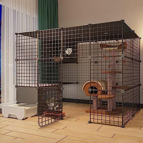 Laufställe für Kleintiere Katzenlaufstall - Katzenkäfige Katzengehege für den Innenbereich mit Tür und geschlossener Katzentoilette DIY-Laufstall für Haustiere Kleintierkäfig (Größe: 111 x 49 x 145 Laufställe für Kleintiere Katzenlaufstall - Katzenkäfige Katzengehege für den Innenbereich mit Tür und geschlossener Katzentoilette DIY-Laufstall für Haustiere Kleintierkäfig (Größe: 111 x 49 x 145 von DKSNAJ