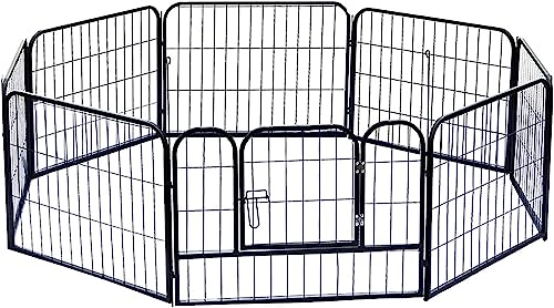 Laufstall für Kleintiere, Hundelaufstall – Welpengehege für den Innenbereich, zusammenklappbarer Auslaufkäfig, Metallzaun für Hunde und Katzen, drinnen/draußen, 8 Paneele, Schwarz (Größe: 100 x 80 cm Laufstall für Kleintiere, Hundelaufstall – Welpengehege für den Innenbereich, zusammenklappbarer Auslaufkäfig, Metallzaun für Hunde und Katzen, drinnen/draußen, 8 Paneele, Schwarz (Größe: 100 x 80 cm von DKSNAJ