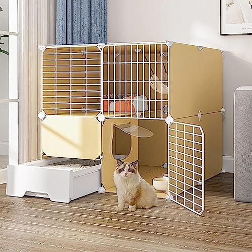 Laufstall für Kleintiere, Katzengehege, Chinchillakäfig, groß, für den Innenbereich, mit Katzentoilette, DIY-Katzenlaufstall, Abnehmbarer Metalldraht, Kätzchenzwinger, Kiste (Größe: 75 x 49 x 91 cm) Laufstall für Kleintiere, Katzengehege, Chinchillakäfig, groß, für den Innenbereich, mit Katzentoilette, DIY-Katzenlaufstall, Abnehmbarer Metalldraht, Kätzchenzwinger, Kiste (Größe: 75 x 49 x 91 cm) von DJAUYB