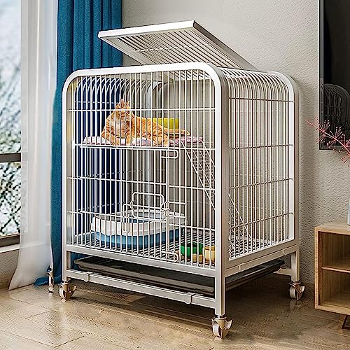 Laufstall für Kleintiere, Katzenkäfig, Laufstall für Katzen im Freien, Katzenkäfig aus Metall, Stall für Kleintiere mit Katzenkratzbäumen, kostenlose Hängematte (Größe: 70 x 55 x 75 cm, Farbe: Laufstall für Kleintiere, Katzenkäfig, Laufstall für Katzen im Freien, Katzenkäfig aus Metall, Stall für Kleintiere mit Katzenkratzbäumen, kostenlose Hängematte (Größe: 70 x 55 x 75 cm, Farbe: von DKSNAJ
