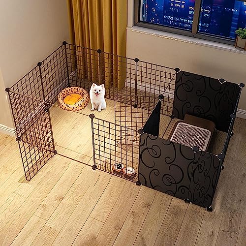 Laufstall für Kleintiere, Katzenlaufstall, Hundegehege für den Innenbereich, Haustierlaufstall, DIY-Kleintierkäfig für den Innen- und Außenbereich, Metalldrahtzaun mit Tür (Größe: 163 x 75 x 47 cm) Laufstall für Kleintiere, Katzenlaufstall, Hundegehege für den Innenbereich, Haustierlaufstall, DIY-Kleintierkäfig für den Innen- und Außenbereich, Metalldrahtzaun mit Tür (Größe: 163 x 75 x 47 cm) von DKSNAJ
