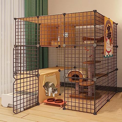Laufstall für Kleintiere, Katzenlaufstall, Katzenkäfig, DIY-Haustierlaufstall für Kaninchen mit Tür und geschlossener Katzentoilette, Kleintierkäfig für Kätzchen, Meerschweinchen (Größe: 111 x 95 x Laufstall für Kleintiere, Katzenlaufstall, Katzenkäfig, DIY-Haustierlaufstall für Kaninchen mit Tür und geschlossener Katzentoilette, Kleintierkäfig für Kätzchen, Meerschweinchen (Größe: 111 x 95 x von DKSNAJ