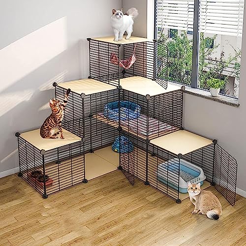 Laufstall für Kleintiere Katzenlaufstall, Kleintierkäfig für den Innenbereich Tragbarer Metalldrahtzaun für Kleintiere, Meerschweinchen - 111 * 39 * 109 cm (Größe: C2) Wisdom von DKSNAJ