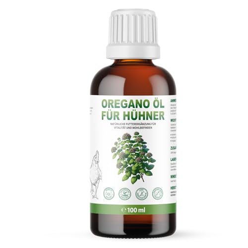 DKT-Natura | 100ml Oregano ÖL mit 80% Carvacrol | Hochdosiert | Für Hühner | Vogelgrippe Vorsorge | die Verdauung & Darmflora | Hilfe bei Parasitenbefall | Ergänzungsfutter Hühner, Tauben, Wachteln von DKT-NATURA
