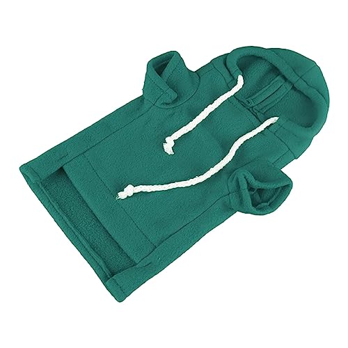 DKaony Weasel-Sweatshirt, Pullover-Design, Kleine Tierkleidung, Warmer, Hautfreundlicher, Plissierter Kapuzenpullover, Verdickt für den Alltag (Grün) von DKaony