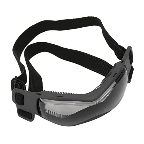 Haustierbrille, UV-Schutz, PC-Linse, Hundebrille, Cooler, Weicher Rahmen, Verstellbar, Staubdicht, für Hunderadfahren (Schwarz) von DKaony