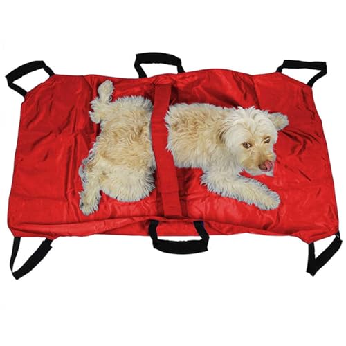 Haustiertrage, Faltbare Weiche Tiertrage, Nylon Faltbare Notfall-Tiertransporttrage Haustierhunde-Transporttrage Für Hunde Und Andere Tiere,Red von DLAZUM