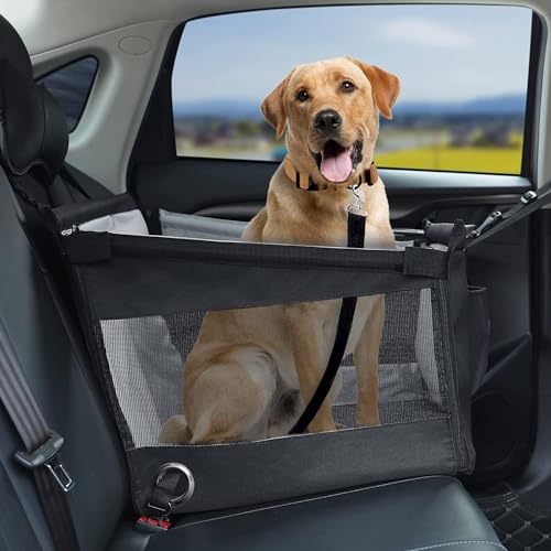 Haustiere Hundeautositz für BMW 5er 520i 520d 520e 530i 530d 530e, Universal Faltbare Tragbare Wasserfestes Hunde Autositz Transporttasche Zubehör,A-Black von DLHFC