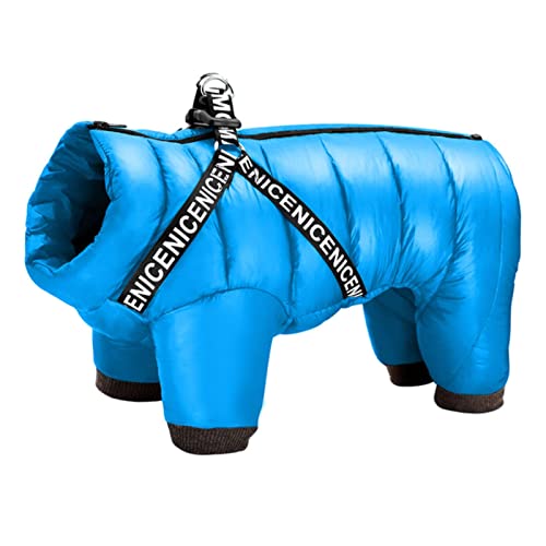1 Pc Warme Hundekleidung Mit Geschirr Winter Dicke Hundekleidung Blau, 16 von DLKSH