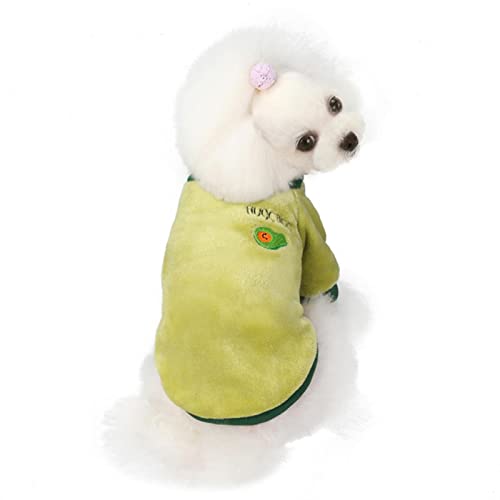 Hundebekleidung für kleine Hunde, Fleece, Größe L, Grün, 1 Stück von DLKSH