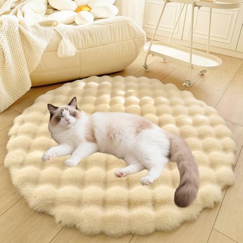 DLLDLGG Deluxe-Hundebett aus Plüsch, Waschbare, Weiche, Zottelige, Runde Katzenschlafmatte, Katzenbedarf für Haustiere, rutschfeste Teppiche für Wohnzimmer und Schlafzimmer DLLDLGG Deluxe-Hundebett aus Plüsch, Waschbare, Weiche, Zottelige, Runde Katzenschlafmatte, Katzenbedarf für Haustiere, rutschfeste Teppiche für Wohnzimmer und Schlafzimmer von DLLDLGG