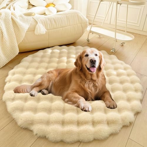 DLLDLGG Übergroßer Shaggy-Teppich fürs Wohnzimmer, Beruhigendes Rundes Hunde- und Katzenbett, Weiche, rutschfeste Haustierunterlage, Kleine, Mittelgroße und Große Matratzenunterlage, Flauschiger DLLDLGG Übergroßer Shaggy-Teppich fürs Wohnzimmer, Beruhigendes Rundes Hunde- und Katzenbett, Weiche, rutschfeste Haustierunterlage, Kleine, Mittelgroße und Große Matratzenunterlage, Flauschiger von DLLDLGG