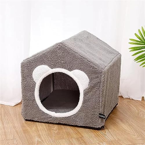 Bett for tragbare Haustiere, kleine Hundehütte, Kätzchenkorb, Kissen, Matte, Zelt, abnehmbares Welpennest, Höhle, Katzenbetten (Color : A, Size : 41X41X41cm) von DLUXCA