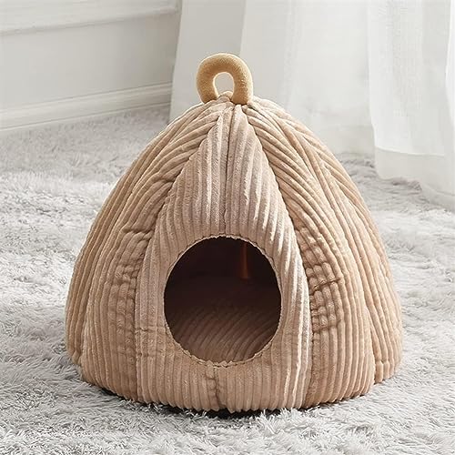 Katzenbett, Warmer Haustierkorb, Hundehaus, Kätzchenliege, Kissen, Katzenhaus, Zelt for kleine Hunde, Matte, waschbar (Color : D, Size : M) von DLUXCA