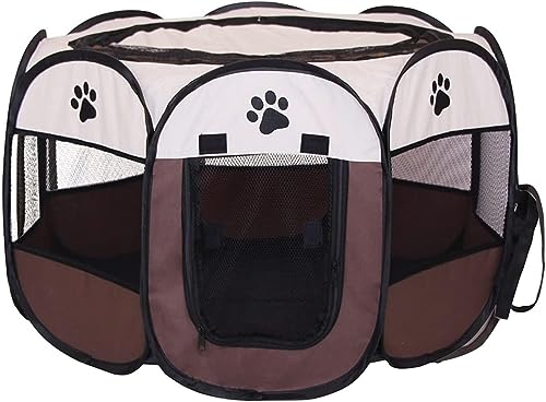 Tragbares, zusammenklappbares Haustierzelt, Hundehütte, langlebiger Hundezaun for Katzen, großer Hundekäfig im Freien, Laufstall for Katzen (Color : D, Size : 74x74x43CM) von DLUXCA