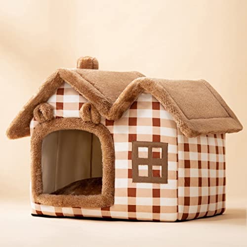 Weiche Katze Bett Haus Hund Katze Winter Haus Abnehmbare Kissen Geschlossenen Haustier Zelt for Kätzchen Welpen Liefert (Color : A, Size : S(Within 3.5KG)) von DLUXCA