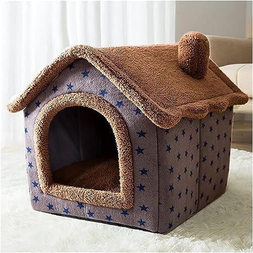 Weiche Winter Katze Bett Haus Hund Katze Haus Abnehmbare Kissen Geschlossenen Haustier Bett for Katzen Kätzchen Welpen Liefert (Color : D, Size : M(Within 7.5KG)) von DLUXCA