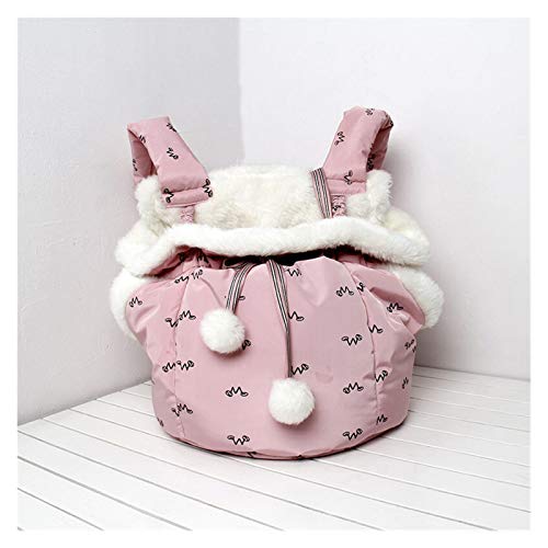 DLZFUDTY Tragetasche Hund,Hundetasche Haustier Hundeträger Rucksäcke Vordere Hängende Brust Pack Halbschloss Warme Tasche für Outdoor Chihuahua Katzen Welpen Tragband Tasche(Pink Bag) von DLZFUDTY
