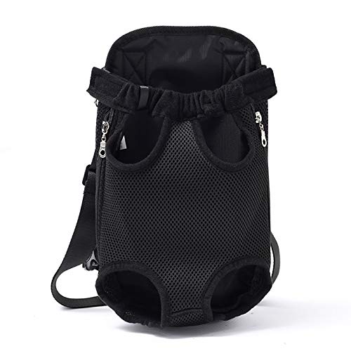 Tragetasche Hund,Hundetasche Haustier Hundeträger Rucksack Mesh Outdoor Reiseprodukte Atmungsaktive Schultergriff Taschen für kleine Hund Katzen(Black,XL) von DLZFUDTY