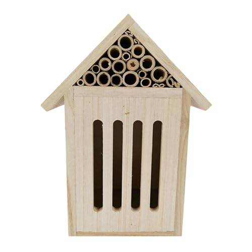 Bienenhaus, Bienenhaus Aus, 11 X 9 X 21 cm Großes Insektenhaus-Set, Insektenhotel Bietet Zuverlässigen Und Schutz Für Bestäubende, Bugg-Haus Für Marienkäfer, Bestäubende Und Schmett von DMAIS