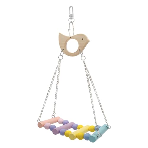 Papageienleiterbrücke, Regenbogen Haustier Hängeleiter, Kletterleiter Sitzstange, Schaukelbrücke für Käfig, Vogelseilleiter für Papageien, Sittiche, Aras & Conures von DMAIS