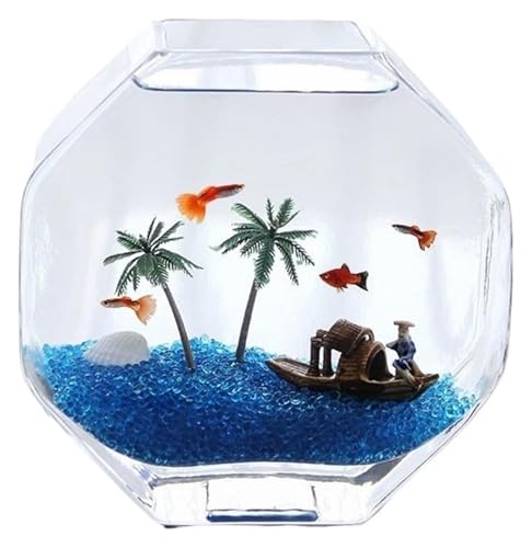 DMBBSAPBSH Goldfischglas, Fischschale, Verdicktes Glas Transparent Fischschale Home Desktop Kleine Aquarien von DMBBSAPBSH
