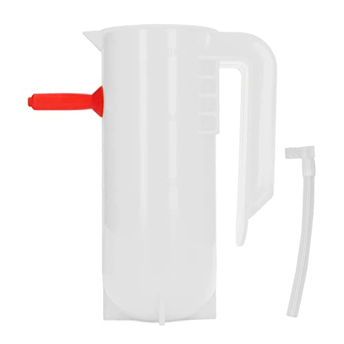 DMLENGOIN Lammmilch-Futterflasche, PP, verschleißfeste Skala, genaue Quantität, Kleintier, Kalb, Ziege, Schnuller, Futterspender, Milchflasche, Handgriff, Schafe, Welpen, Ferkel (Weiß) von DMLENGOIN