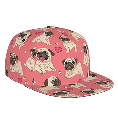 Dog Fashion Baseballkappe mit flacher Krempe, geeignet für den täglichen Gebrauch, Sport, Outdoor, erhältlich in vier Jahreszeiten, Schwarz, Schwarz, Einheitsgröße von DMORJ