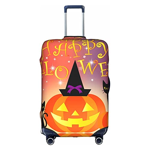 Happy Halloween Day Trolley Reise-Schutzhülle: >> Hohe Elastizität mit Reißverschluss, klein, geeignet für 45,7 - 81,3 cm Trolley-Tasche von DMORJ