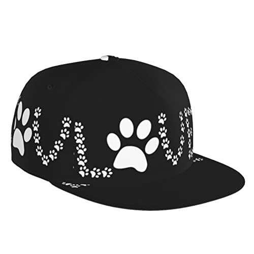 Lover Dog Paw Fashion Baseballkappe, flache Krempe, geeignet für den täglichen Gebrauch, Sport, Outdoor, erhältlich in vier Jahreszeiten, Schwarz, Schwarz, Einheitsgröße von DMORJ
