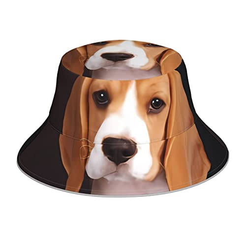 Ovely Pet Dog Beagle Prints Reflektierender Fischerhut – leicht, atmungsaktiv, faltbar. Unisex für Camping, Wandern und andere Outdoor-Aktivitäten. Vier Jahreszeiten von DMORJ