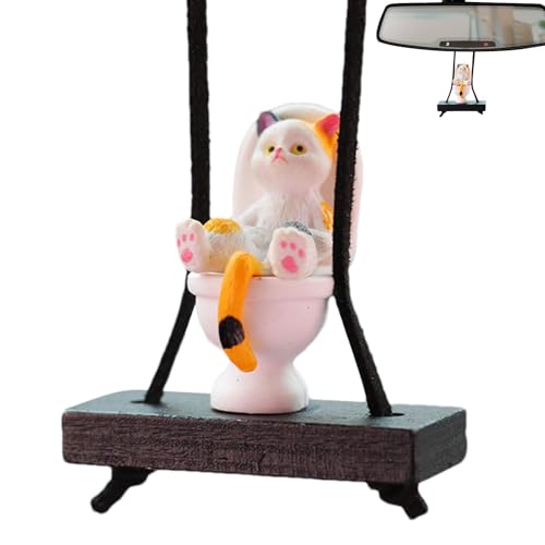 Wackel-Katzen-Auto-Ornament, Auto-Anhänger für Katzen - Niedliche Katze auf der Toilette Schaukel Tiere Autodekoration, Niedliche Dekoration mit Anhänger für , Camer Wackel-Katzen-Auto-Ornament, Auto-Anhänger für Katzen - Niedliche Katze auf der Toilette Schaukel Tiere Autodekoration, Niedliche Dekoration mit Anhänger für , Camer von DNCG