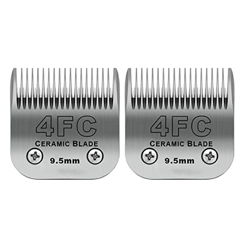 DODAER Abnehmbare Scherklingen für Hunde, kompatibel mit Andis-Größe 4FC, Schnittlänge 9,5 mm, die meisten Oster A5, Wahl KM Series Schermaschinen, aus Keramikklinge und Edelstahlklinge, 2 Stück DODAER Abnehmbare Scherklingen für Hunde, kompatibel mit Andis-Größe 4FC, Schnittlänge 9,5 mm, die meisten Oster A5, Wahl KM Series Schermaschinen, aus Keramikklinge und Edelstahlklinge, 2 Stück von DODAER