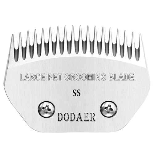 DODAER Große abnehmbare Fellpflegestahlklinge, kompatibel mit Andis Super Blending, Oster A5, Wahl KM10 Serie Schermaschinen für große Hunde, Pferde, Schafe von DODAER