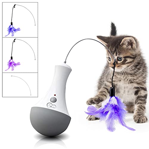 DOEL Interaktives Katzenspielzeug Mit Innenbereich Feder, Elektrisch Intelligenz, Tumbler für Batteriebetrieben als Katzengeschenke von DOEL