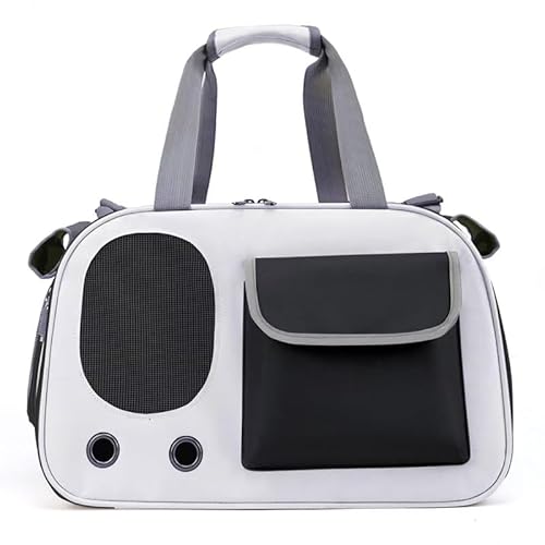 Katzenrucksack Erweiterbarer Haustierrucksack für kleine Katzen und Hunde, faltbarer Hunderucksack, perfekt für Reisen, Wandern, Camping, Outdoor (Schwarz) von DOEMTY