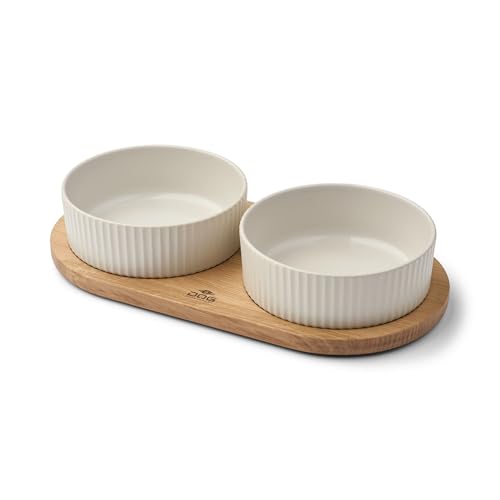 DOG Copenhagen Kronborg Futterstation, L, Off White/Oak von DOG Copenhagen