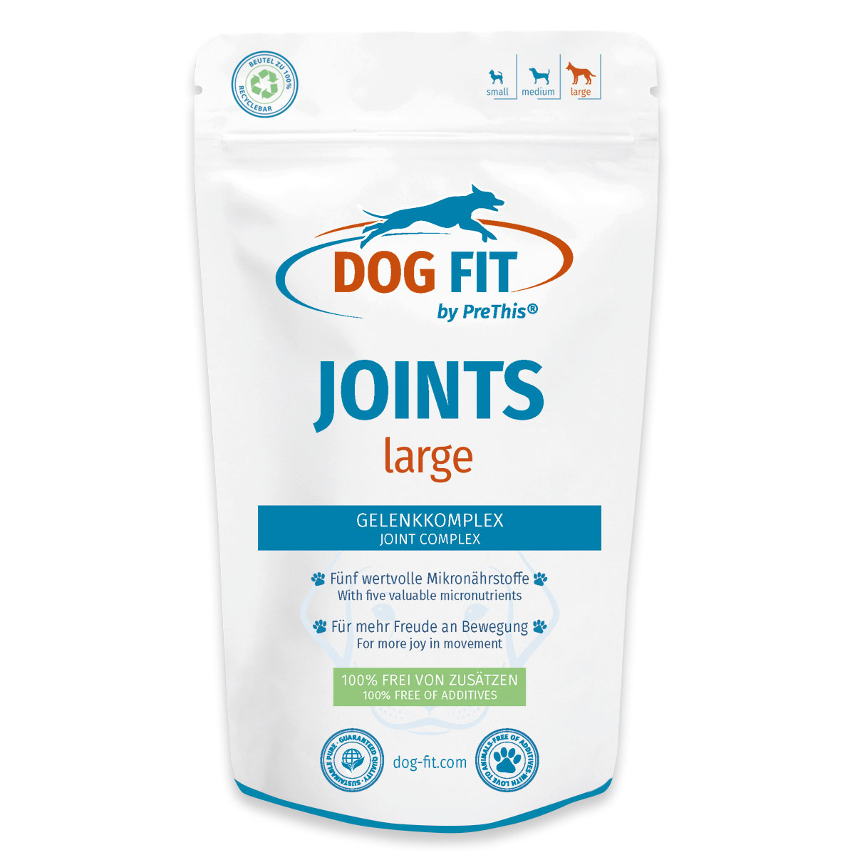 DOG FIT JOINTS by PreThis® » Gelenkpräparat für große Hunde ab 25kg » Arthrose, Sondylose, Gelenkschmerzen » 60 Kapseln von DOG FIT by PreThis®