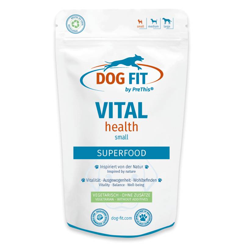 VITAL health Superfood-Ergänzung für Hunde | Mit Vitalpilzen, Ginseng & natürlichen Antioxidantien | Vegetarisch & ohne Zusätze | DOG FIT by PreThis® 120g von DOG FIT by PreThis®