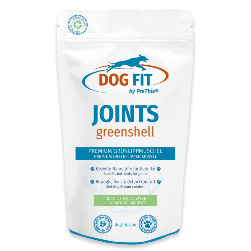 DOG FIT by PreThis® JOINTS greenshell » Grünlippmuschel für Hunde » Gelenke, Knorpel, Bänder und Sehnen » 60 Kapseln von DOG FIT by PreThis®