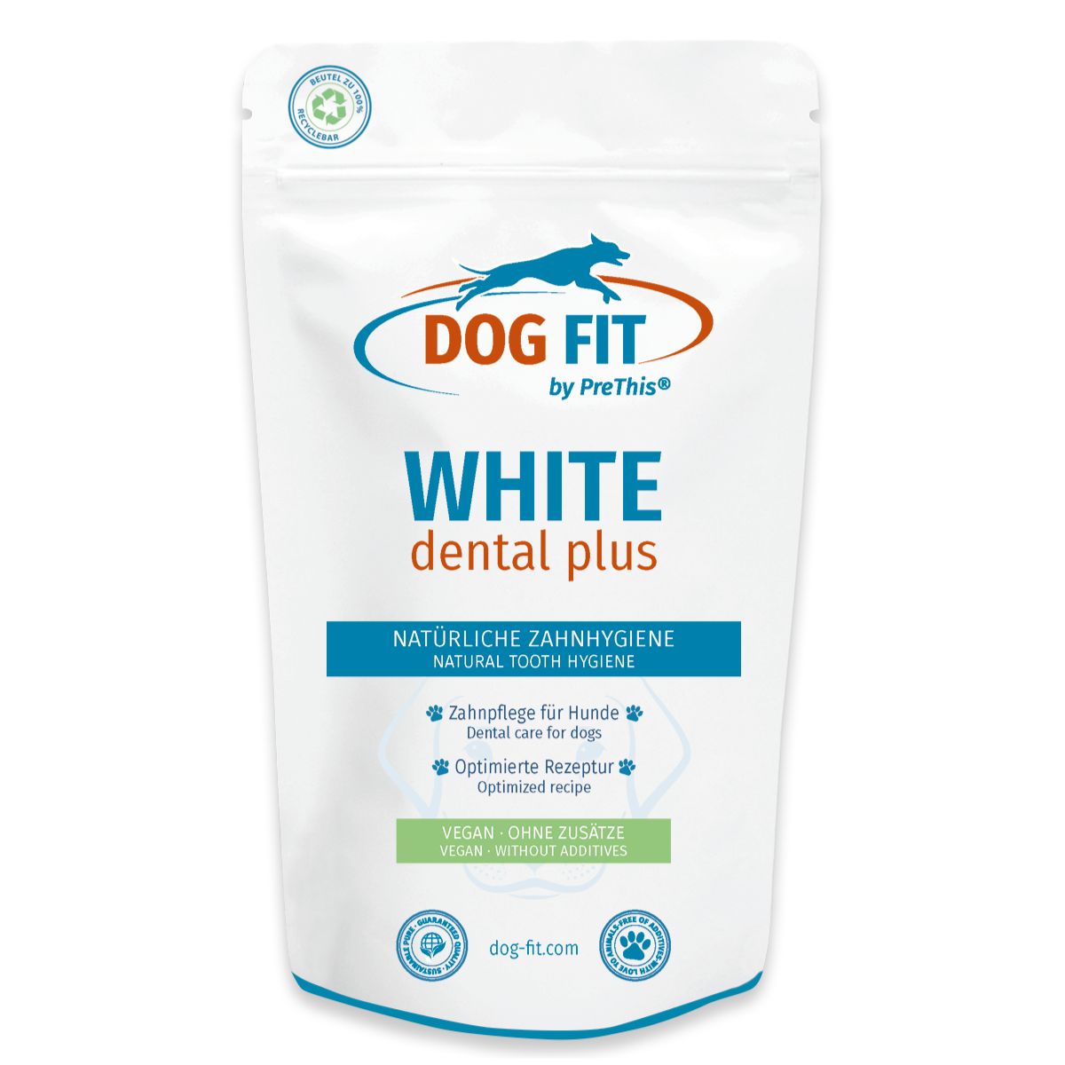 DOG FIT by PreThis® WHITE dental plus » Zahnsteinentferner für Hunde » Natürliche Zahnpflege » 80g von DOG FIT by PreThis®