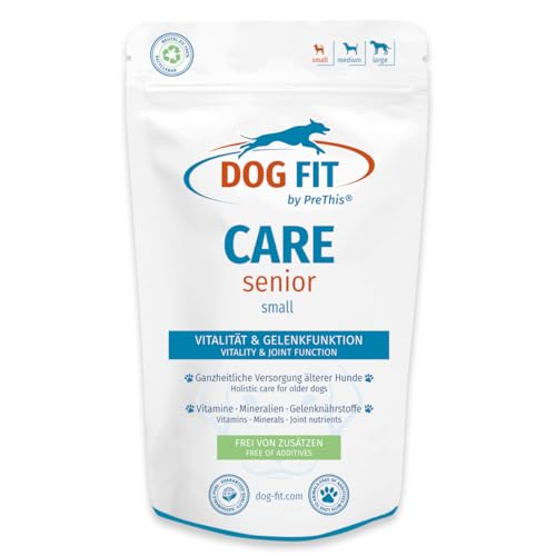 DOG FIT by PreThis® Care Senior I Aufbaupräparat für alte Hunde Plus Gelenkschutz & Vitamine & Mineralien I Futterergänzung frei von Zusätzen I small von DOG FIT by PreThis