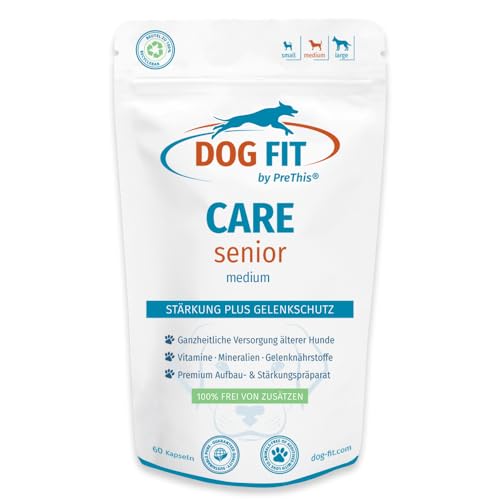 DOG FIT by PreThis® Care Senior für alte Hunde I Vitamine & Mineralien Plus Gelenkschutz I Futterergänzung frei von Zusätzen I medium von DOG FIT by PreThis